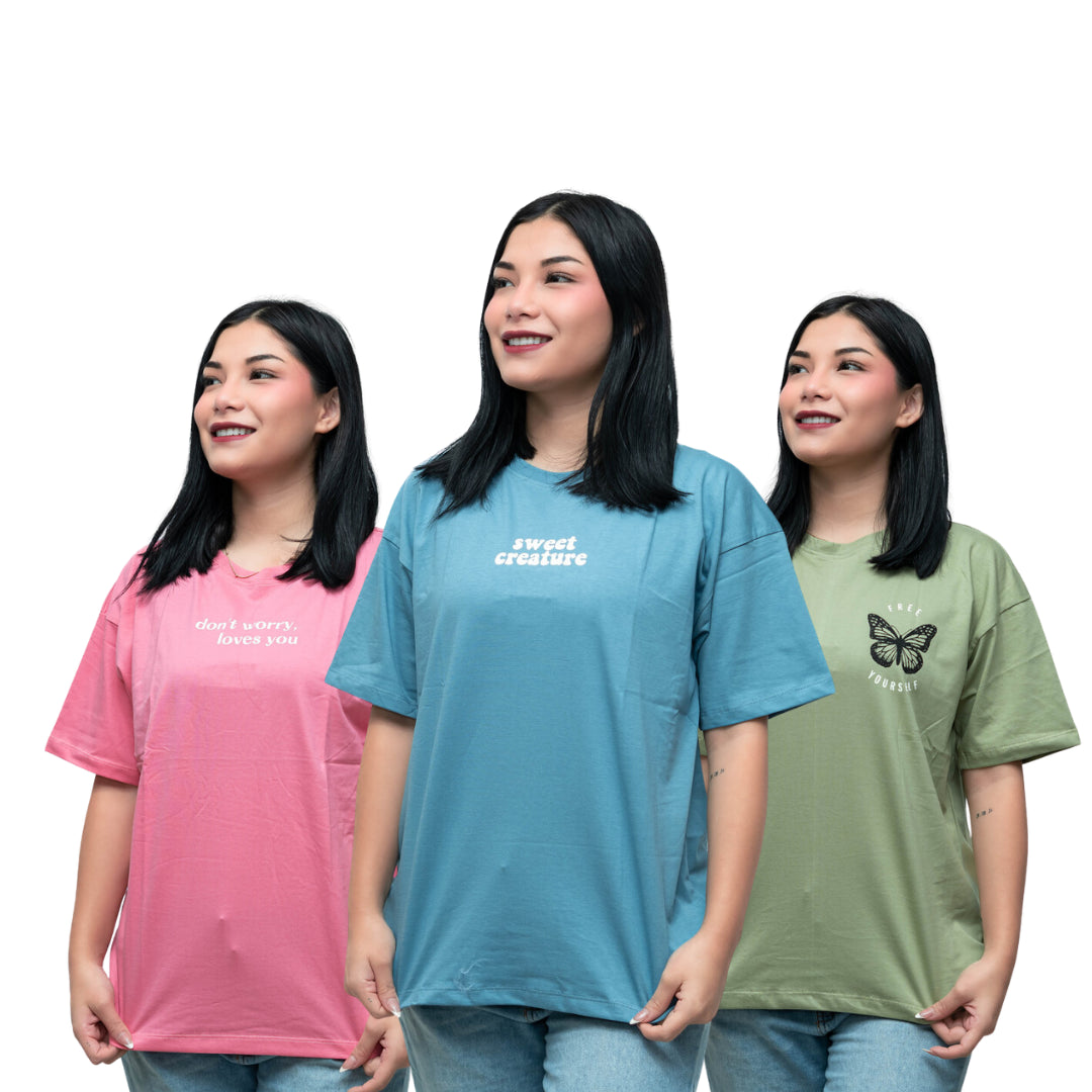 🔥PACK SORPRESA x 3 POLO OVER DAMA - 1 Pack x S/90.00