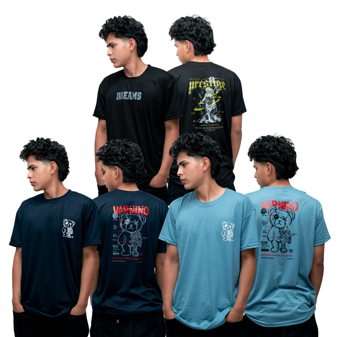 🔥PACK SORPRESA x 3 MANGA CORTA 2 ESTAMPADO- 1 Pack x S/22.50