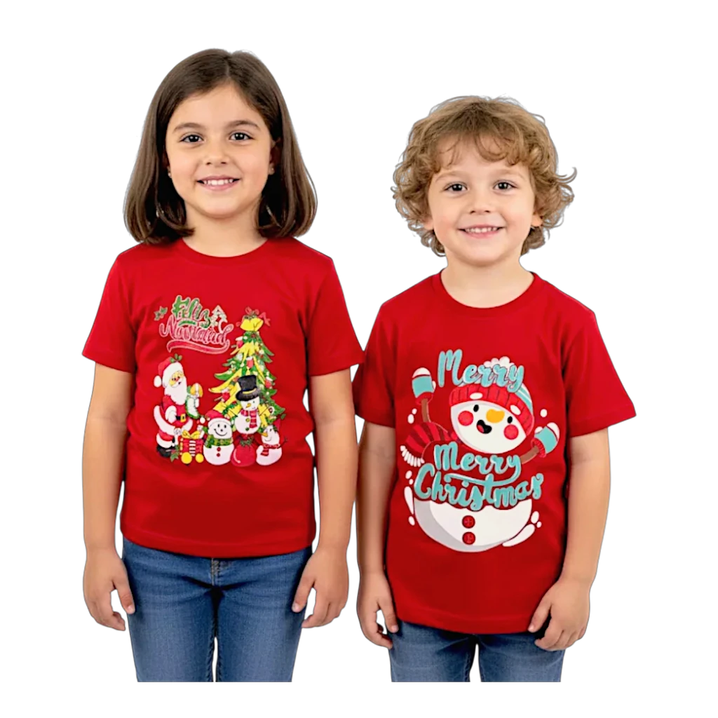 PACK SORPRESA x 3 POLOS MANGA CORTA DE NAVIDAD PARA NIÑOS - 1 Pack x S/ 30,00